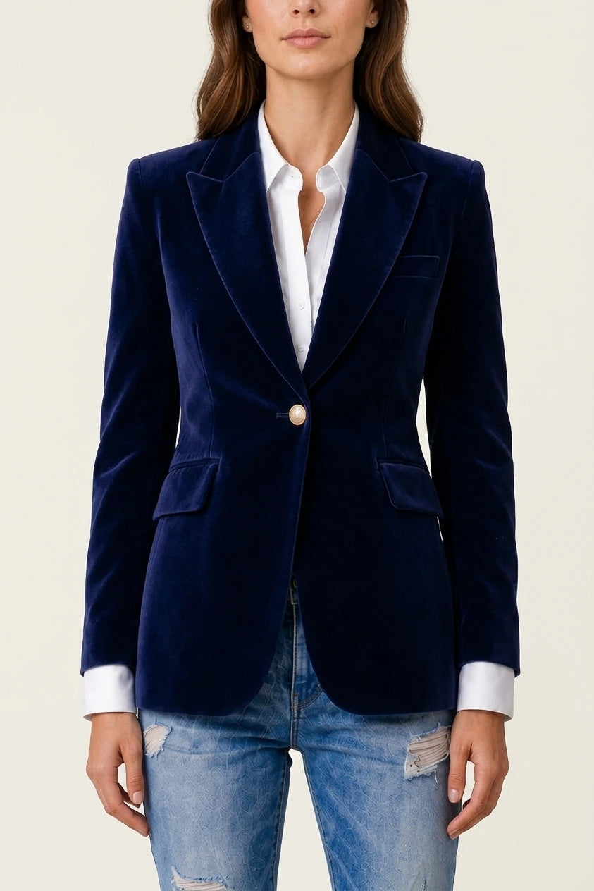 Women’s Velvet Blazer Jacket | Elegant Fall Layer — variant_front