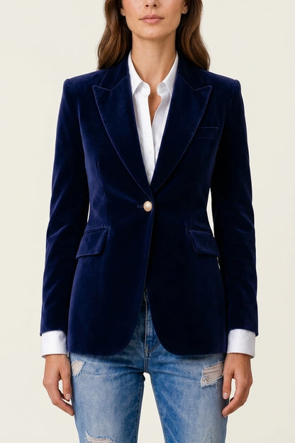 Women’s Velvet Blazer Jacket | Elegant Fall Layer — variant_front