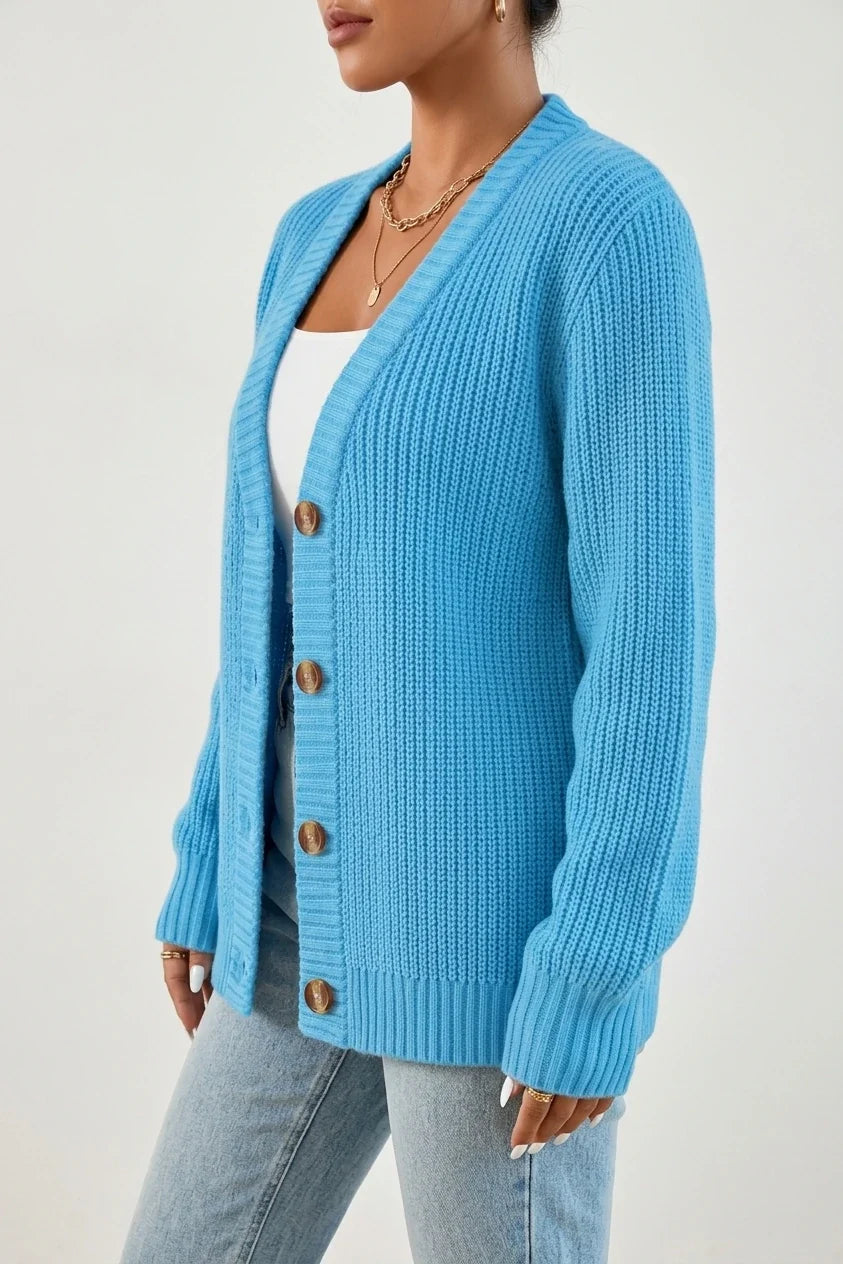 New Arrival, Fashion Women'S Clothing, Spring Autumn Early Winter, Button-Poked Sweater Jacket — variant_front