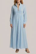 Women's Lightweight Button-Front Maxi Shirt Dress Relaxed Fit