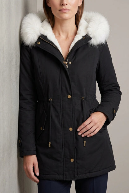 Hooded Parka Faux Fur Trim Winter — variant_front