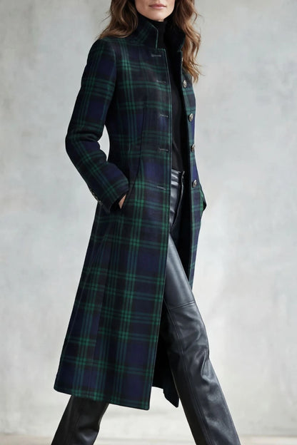Rowleigh – Highland check silhouette – Wool blend coat — gallery_03.webp