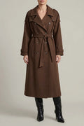 Oversized Structure Wool Trench Coat — Double-Breasted Belted
