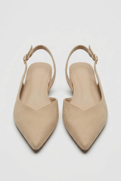 Women's Pointed Slingback Flats V-Cut Adjustable Strap — variant_front