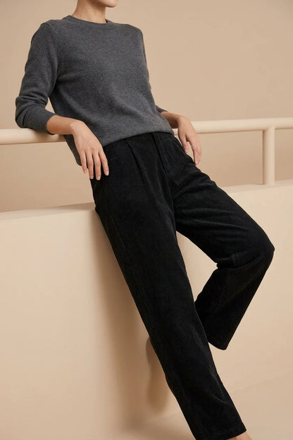 HMY Lazy Style Drapey Straight Casual Trousers, Women'S Casual Pants — variant_front