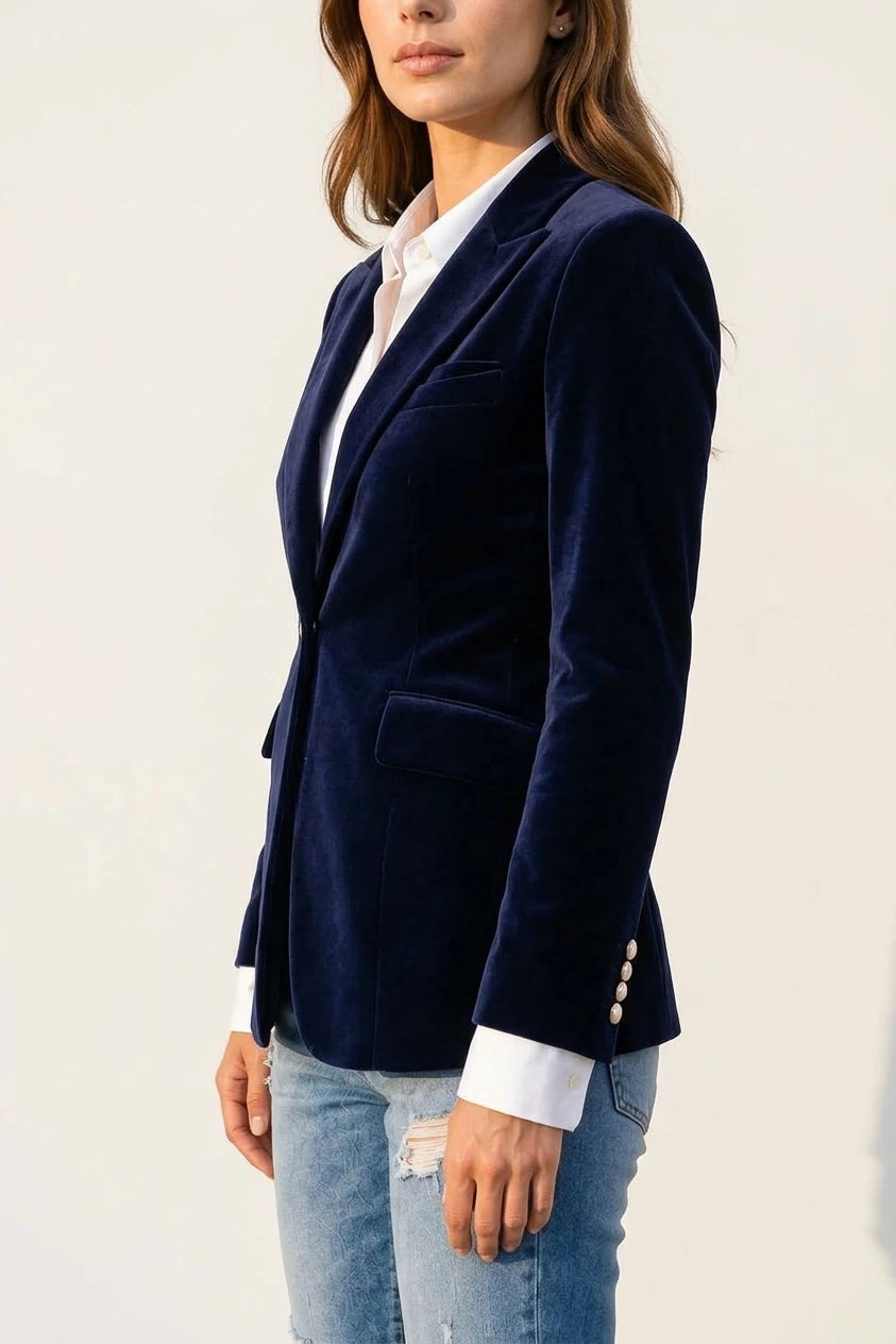 Women’s Velvet Blazer Jacket | Elegant Fall Layer — variant_front