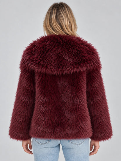 Women’s Faux Fur Jacket – Plush Oversized Collar Winter Coat — gallery_02.webp