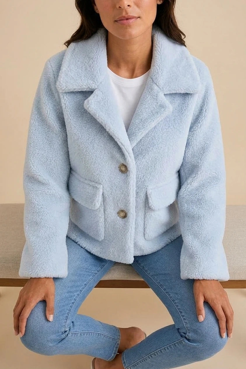 Women’s Relaxed Lapel Jacket – Cosy Oversized Winter Coat — variant_front