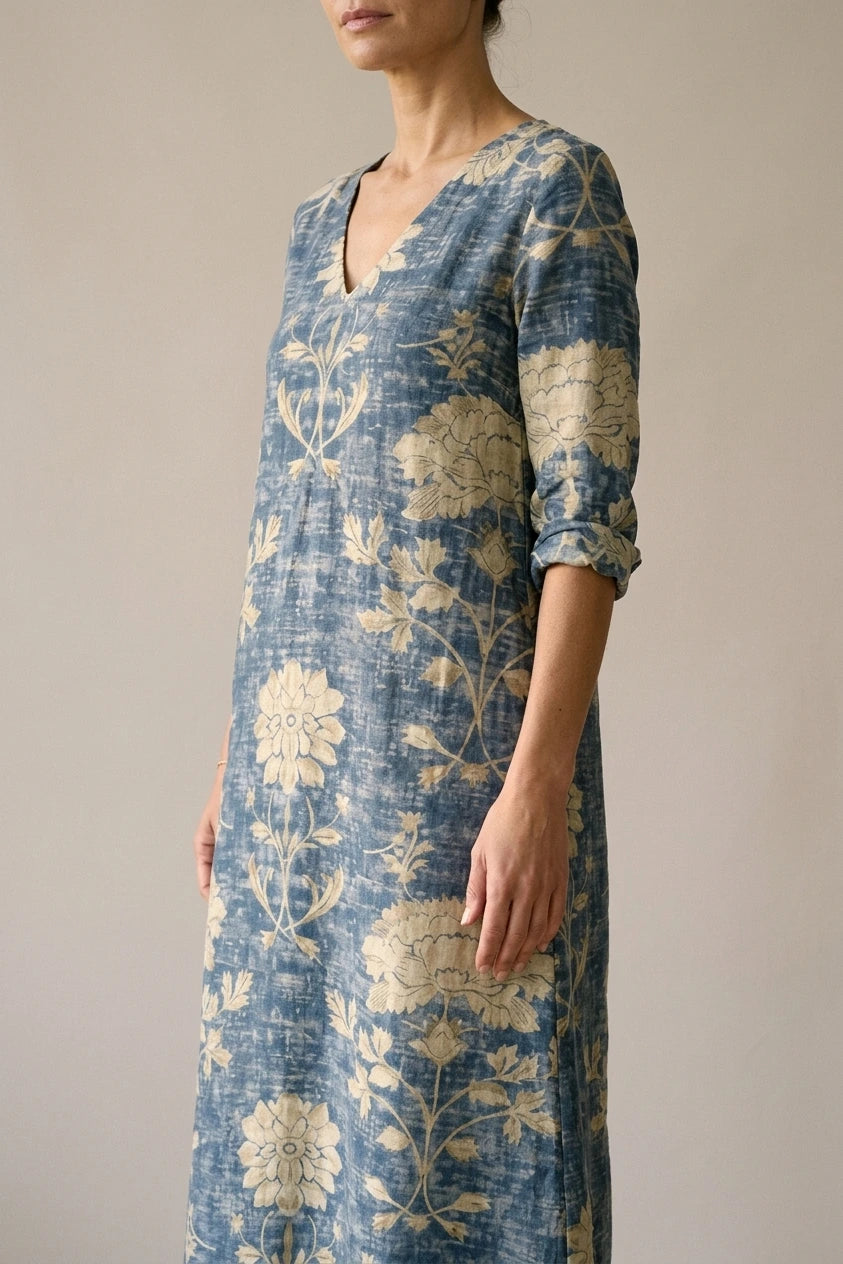 Linen Floral Dress — variant_front