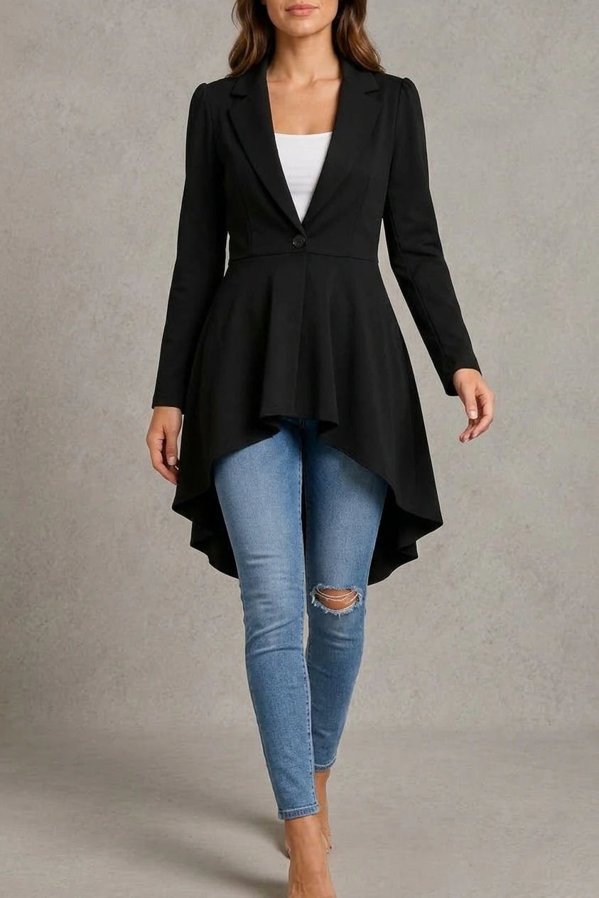 Women’s Elegant Longline Flared Blazer — variant_front
