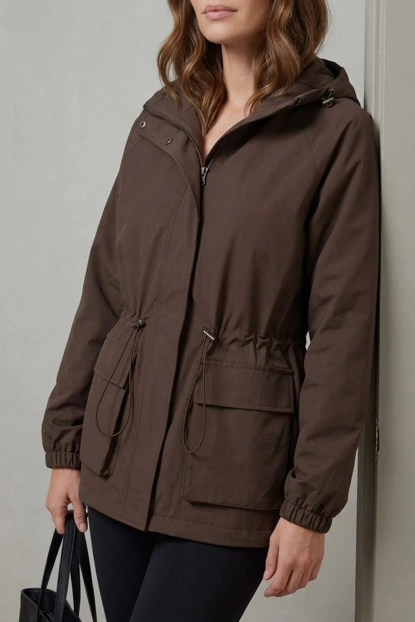Ravelle – Utility style – Drawstring waterproof jacket — variant_front