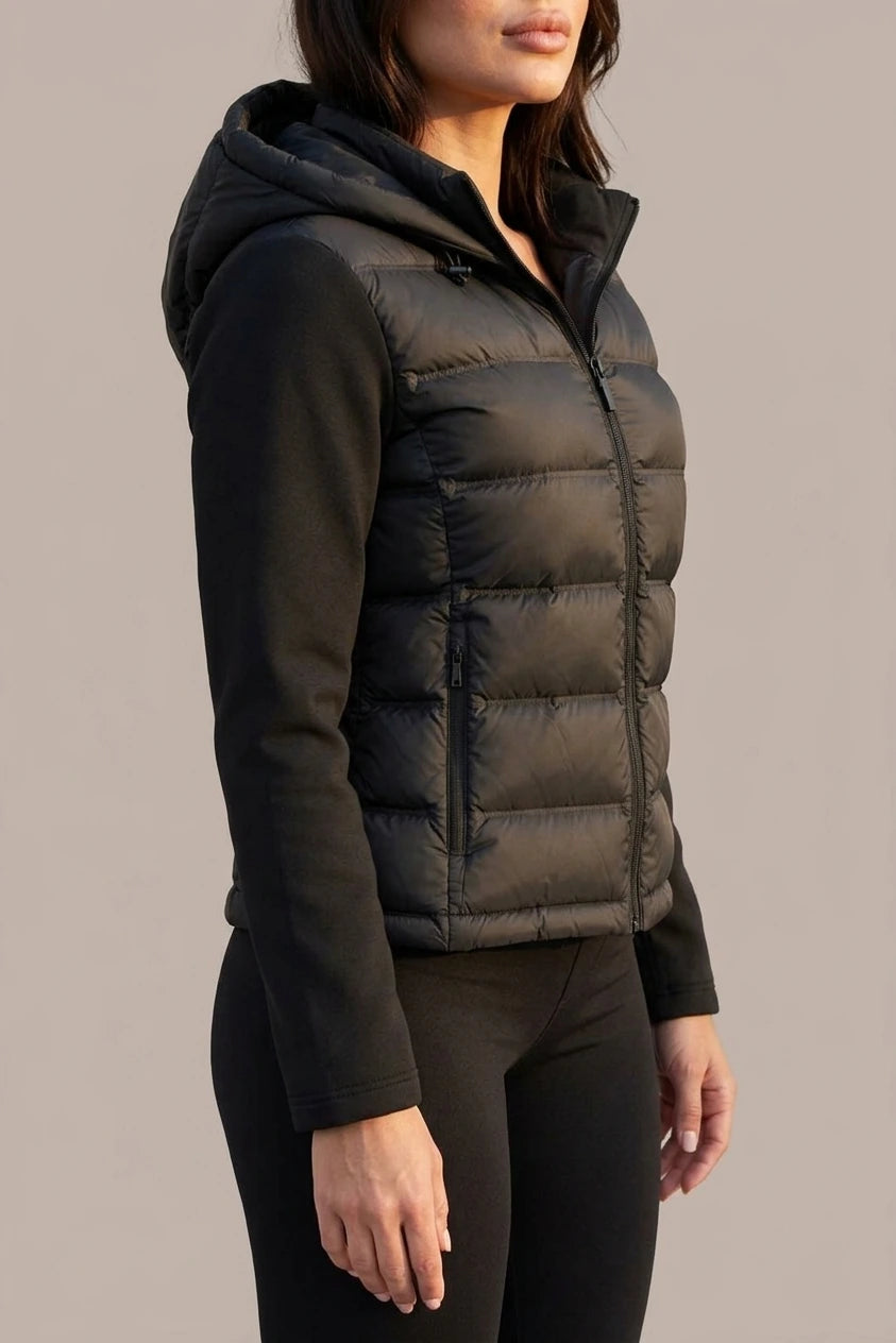 Women’s Hooded Puffer Jacket – Quilted Zip Up Winter Coat — variant_front