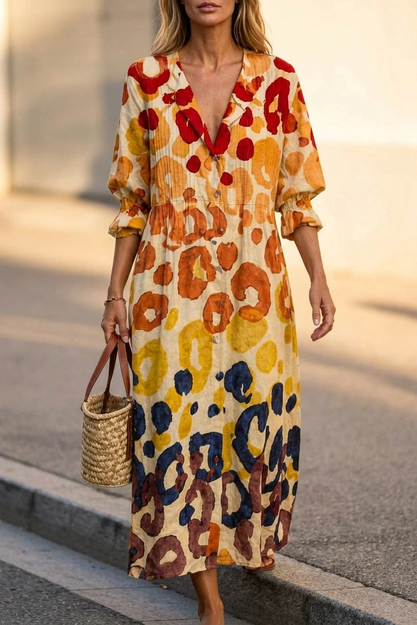 Women’s Printed Shirt Dress – Relaxed Flattering Fit — variant_front