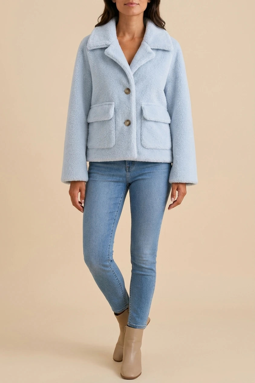 Women’s Relaxed Lapel Jacket – Cosy Oversized Winter Coat — variant_front