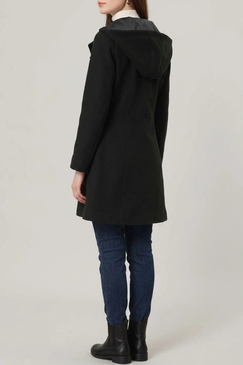 Hooded Toggle Button Up Duffle Coat Winter Outwear — variant_front