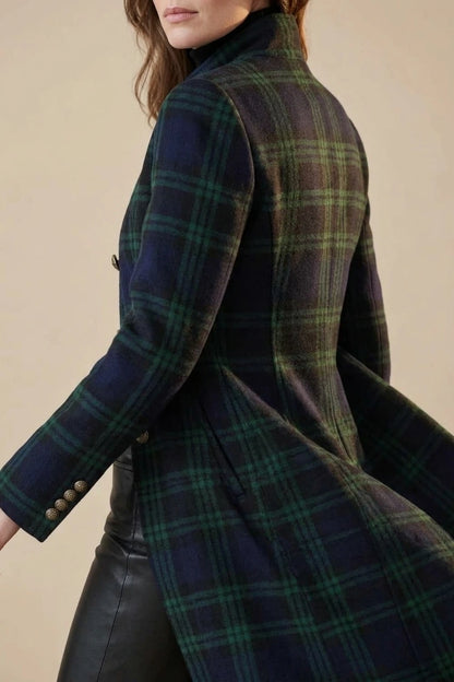 Rowleigh – Highland check silhouette – Wool blend coat — variant_front