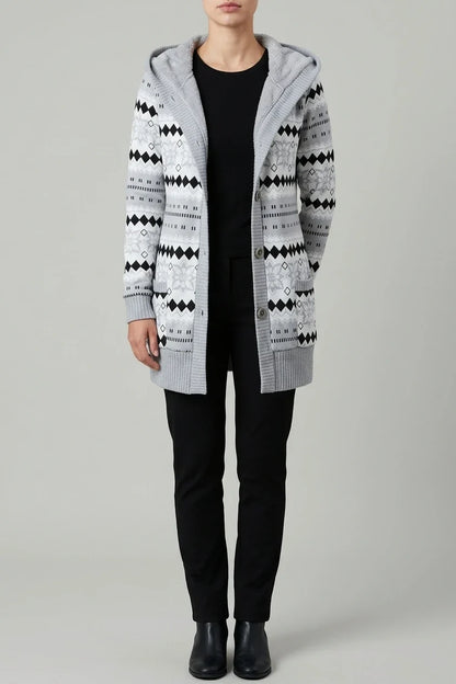 [Elegant Warm Cardigan] Elegant Warm Women's Cardigan | Fleece-Lined Hooded Sweater Coat | Autumn Winter European American — variant_front