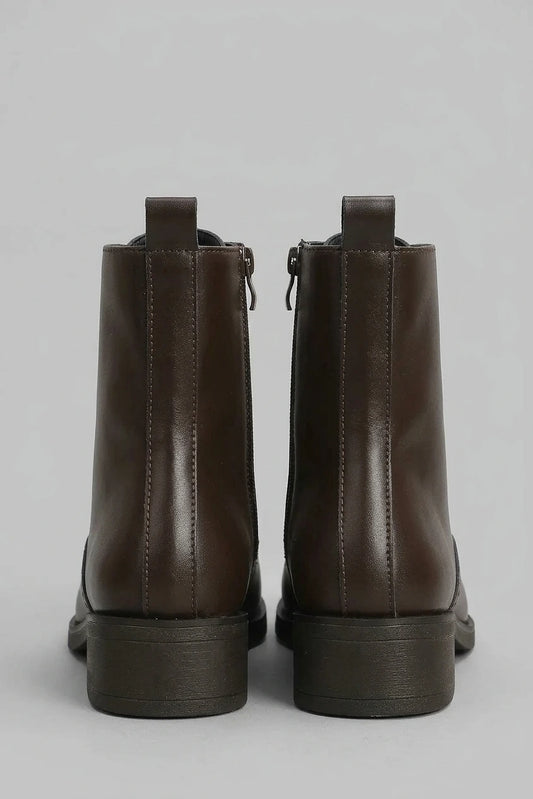 Women's Leather Lace-Up Ankle Boots – Norvienne — variant_front