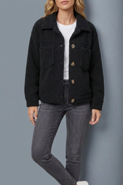 Floretta – Textured fleece style – Button-up jacket — variant_front