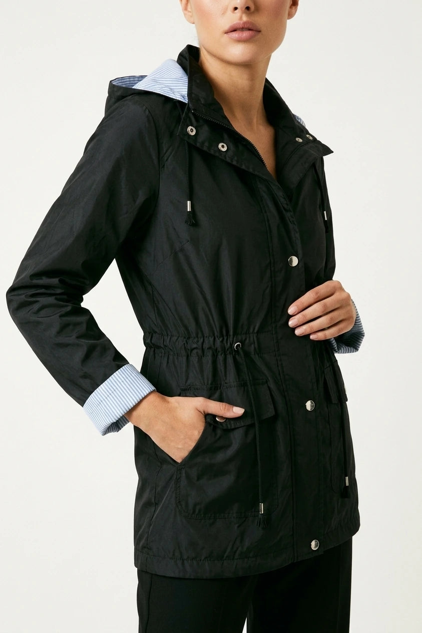 Women’s Hooded Rain Jacket – Water Resistant Lightweight Coat — variant_front