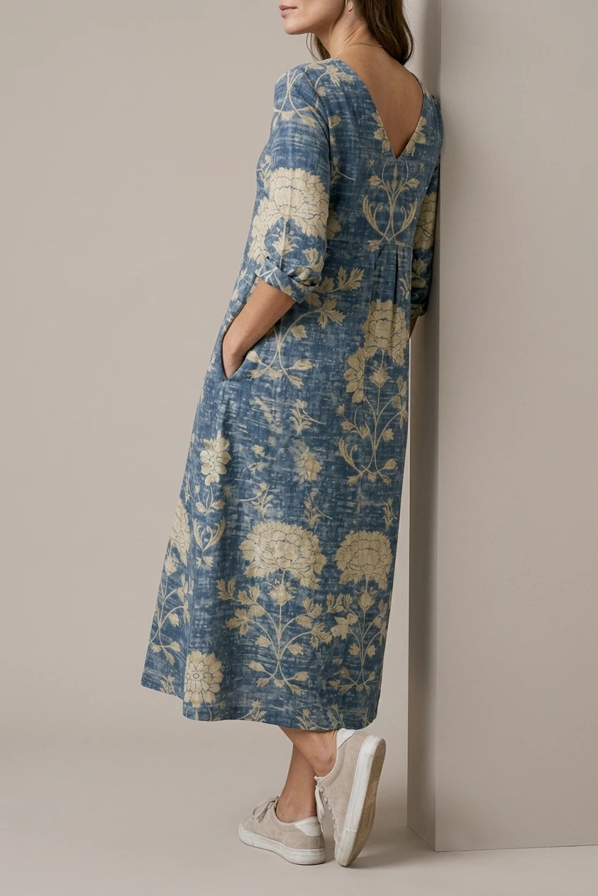 Linen Floral Dress — variant_front