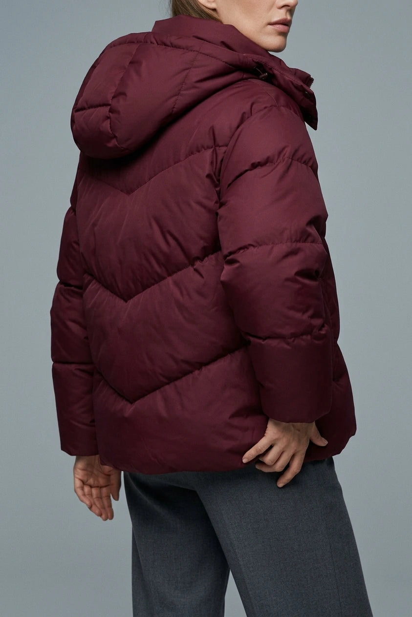 Women's Lightweight Quilted Puffer Jacket with Hood — variant_front