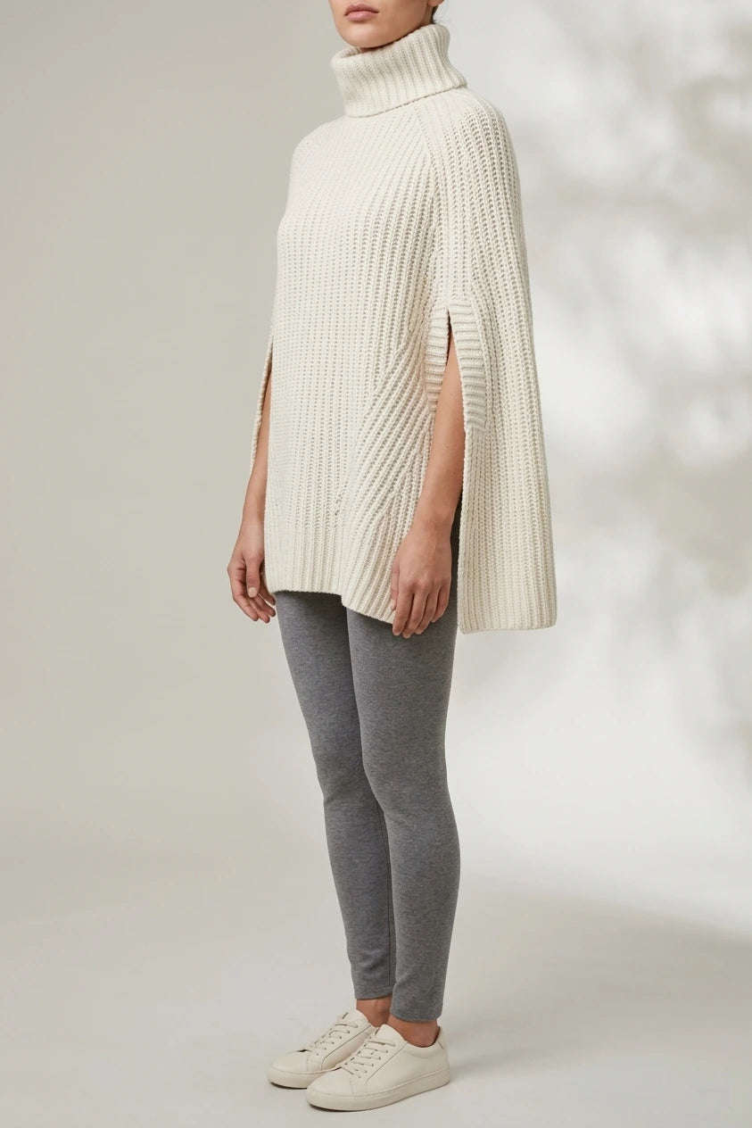 Women's Cape Turtleneck Jumper with Split Sleeves — variant_front