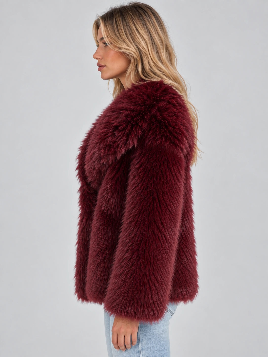 Women’s Faux Fur Jacket – Plush Oversized Collar Winter Coat — gallery_03.webp
