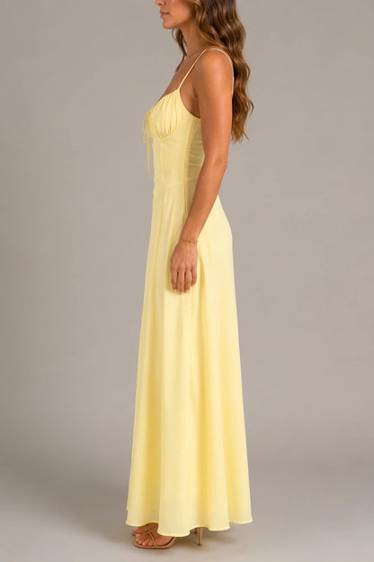 Women’s Strappy Corset Maxi Dress – Sculpted Flowing Silhouette — variant_front