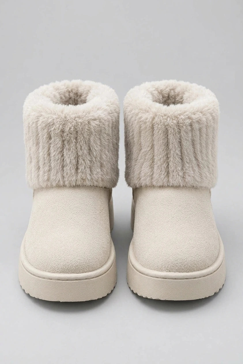 Women’s Faux Fur Ankle Boots – Warm Fleece Lined Winter Shoes — variant_front