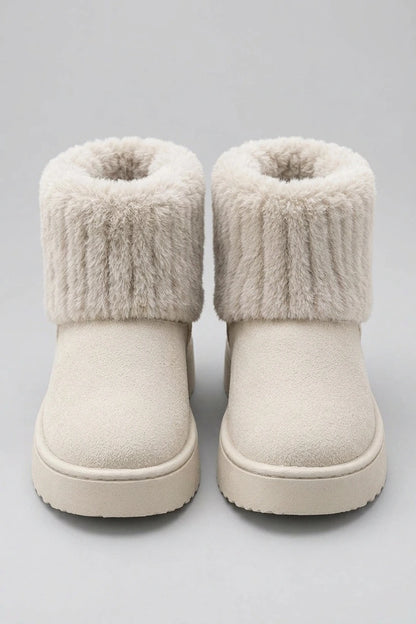 Women’s Faux Fur Ankle Boots – Warm Fleece Lined Winter Shoes — variant_front