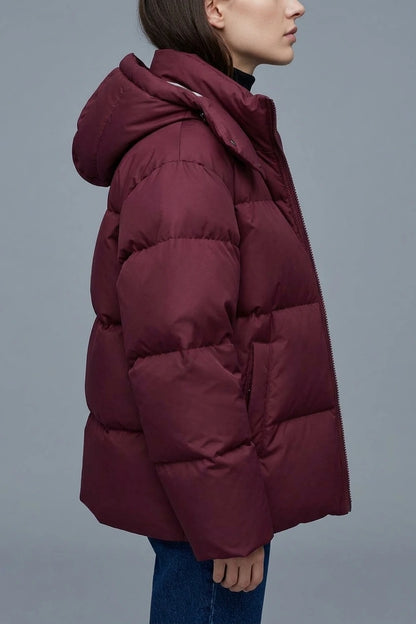 Women's Lightweight Quilted Puffer Jacket with Hood — variant_front