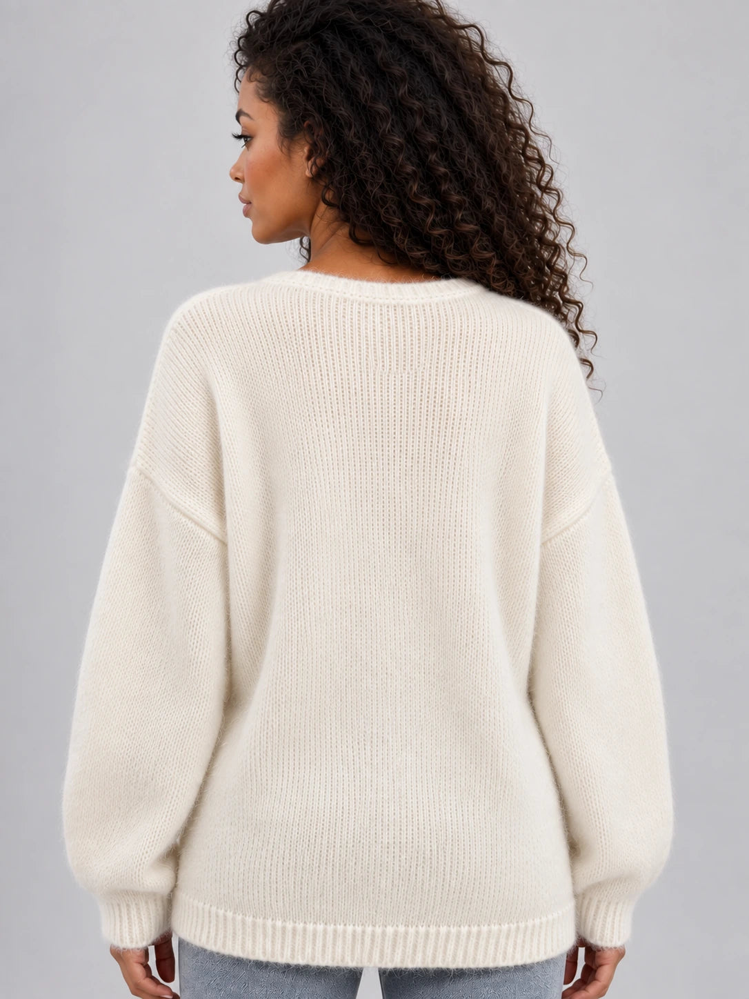 Women’s Floral Knit Jumper – Crew Neck Long Sleeve Sweater with 3D Flower Detail — gallery_02.webp