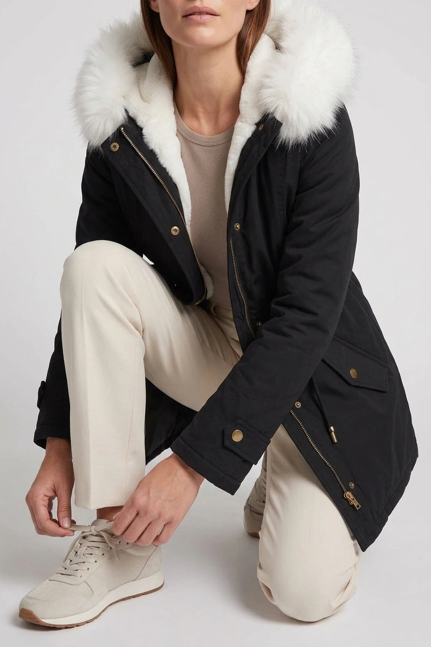 Hooded Parka Faux Fur Trim Winter — variant_front
