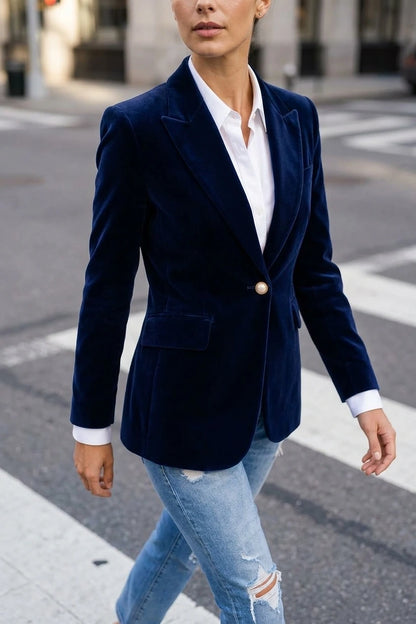 Women’s Velvet Blazer Jacket | Elegant Fall Layer — variant_front