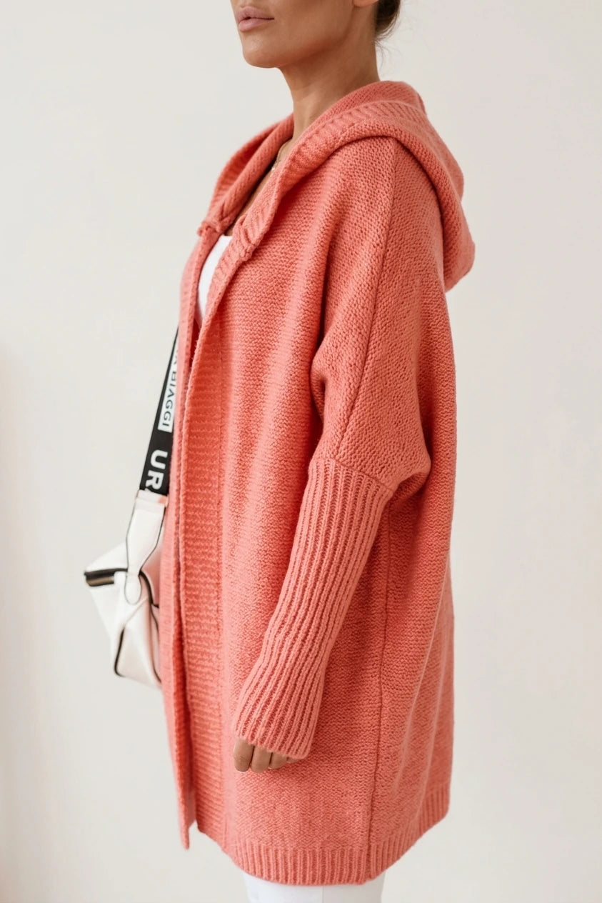 Women's Oversized Knit Cardigan with Open Front — variant_front