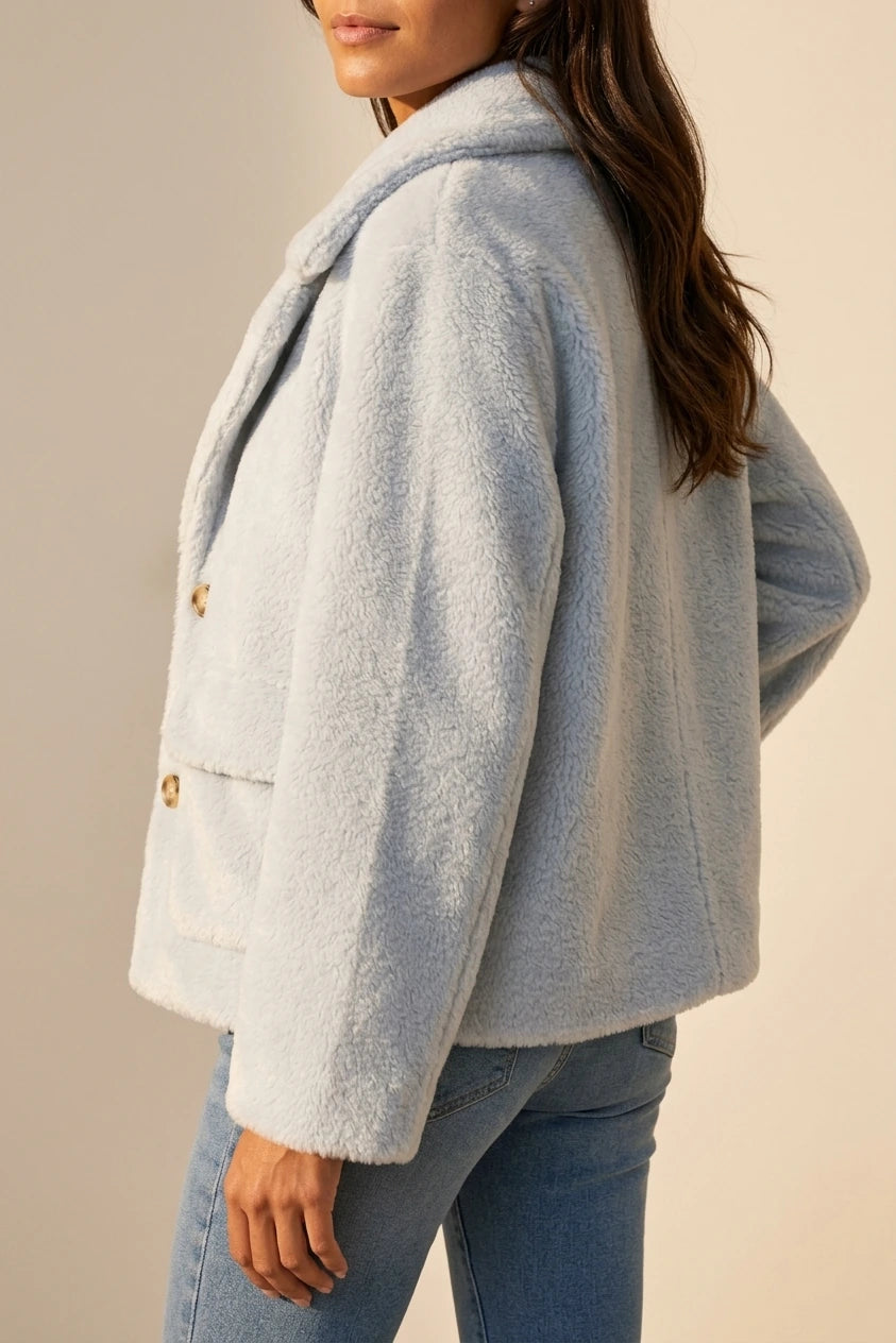 Women’s Relaxed Lapel Jacket – Cosy Oversized Winter Coat — variant_front