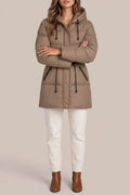 Women's Hooded Puffer Jacket – Drawstring Waist Quilted Coat