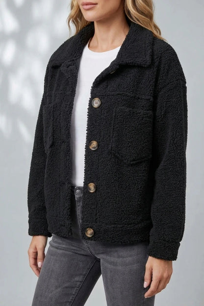 Floretta – Textured fleece style – Button-up jacket — variant_front