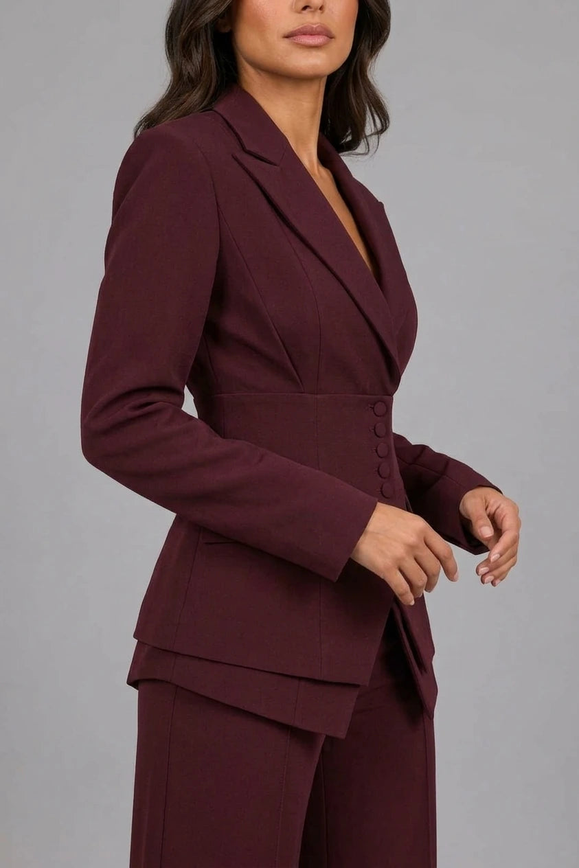 Women’s Tailored Three-Piece Suit – Cinched Waist & Wide-Leg Trousers — variant_front