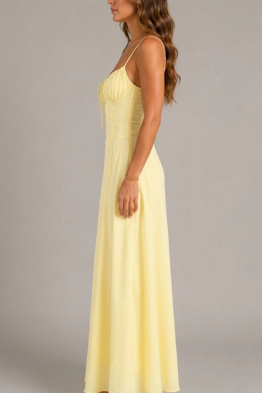 Women’s Strappy Corset Maxi Dress – Sculpted Flowing Silhouette — variant_front