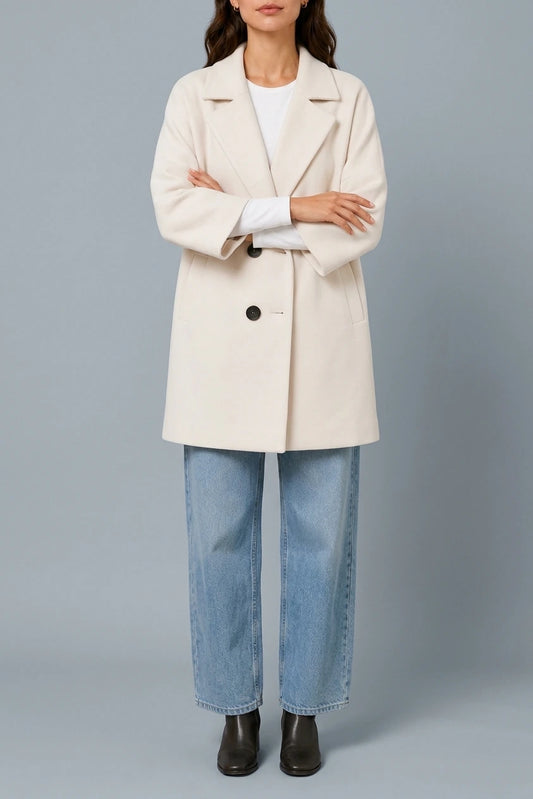 Women’s Elegant Longline Coat – Classic Lightweight Tailored Jacket — variant_front