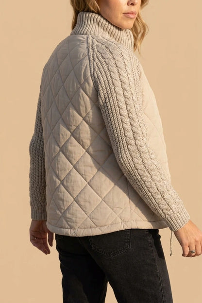 Norcetta – Textured knit detail – Quilted puffer jacket — variant_front