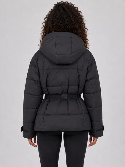 Women’s Belted Hooded Puffer Jacket – Warm Padded Winter Coat — gallery_02.webp