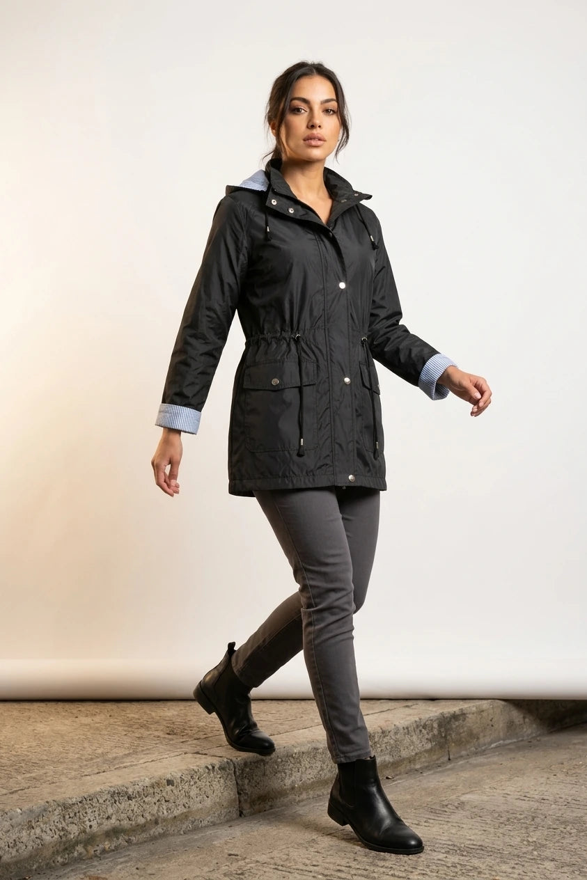 Women’s Hooded Rain Jacket – Water Resistant Lightweight Coat — variant_front