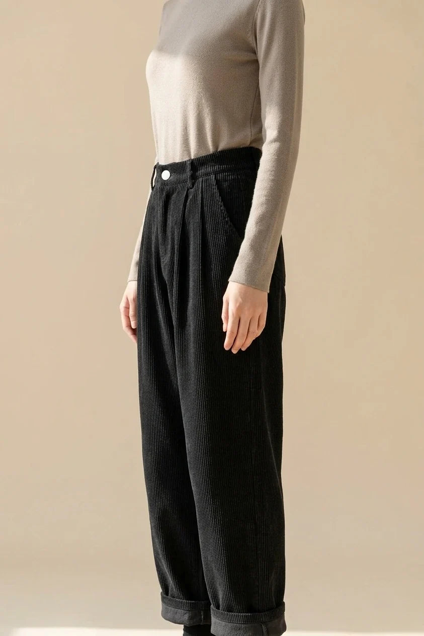 HMY Lazy Style Drapey Straight Casual Trousers, Women'S Casual Pants — variant_front