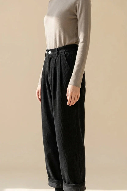 HMY Lazy Style Drapey Straight Casual Trousers, Women'S Casual Pants — variant_front