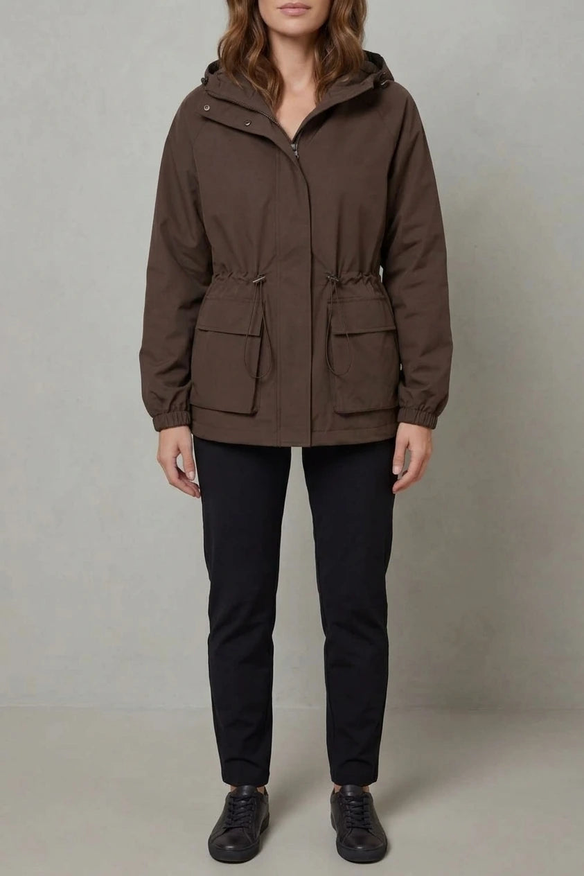 Ravelle – Utility style – Drawstring waterproof jacket — variant_front
