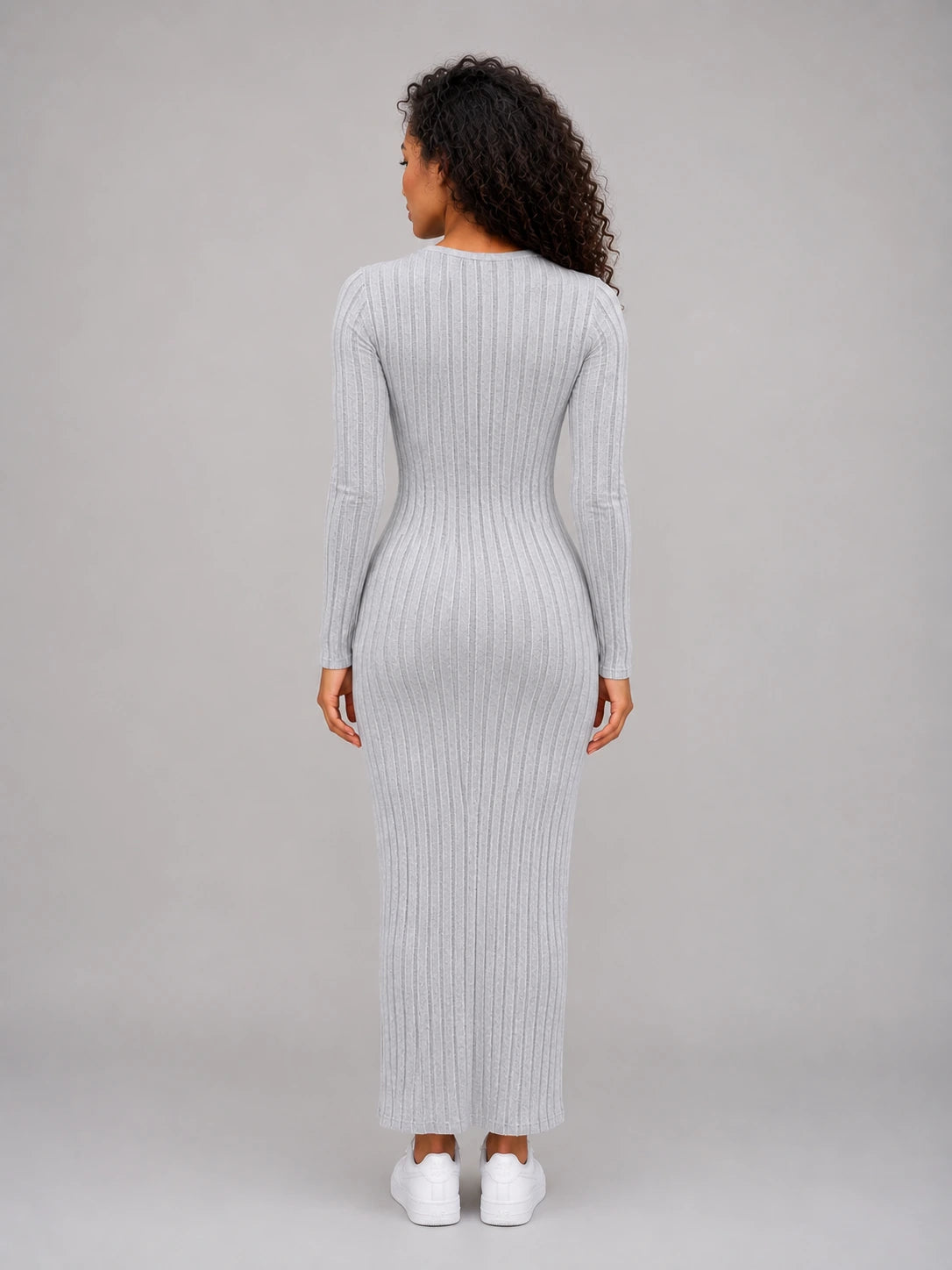 Women’s Ribbed Knit Maxi Dress – Long Sleeve Bodycon Style — gallery_02.webp