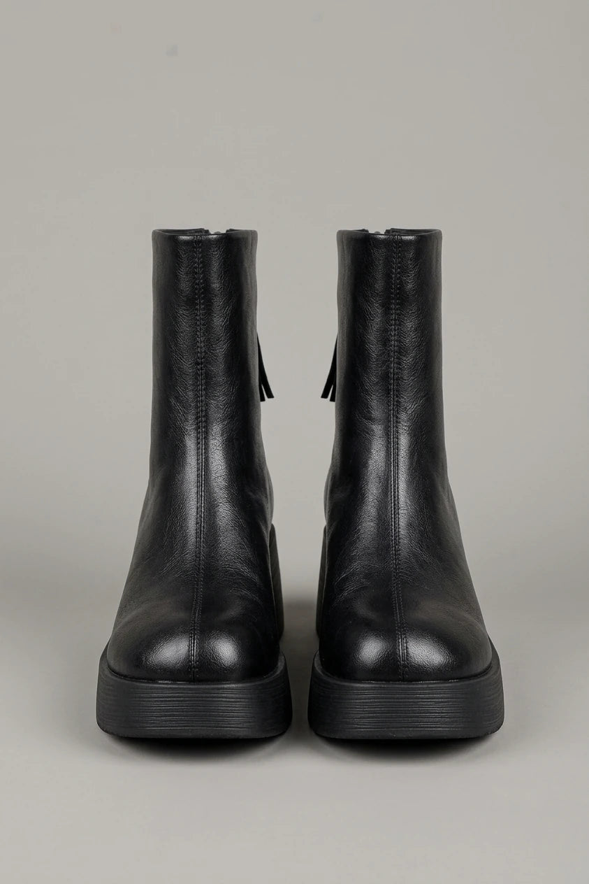 Women's Retro Leather Platform Boots – Emberlane — variant_front